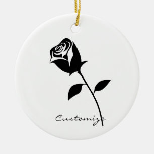 Adorno De Cerámica Rosa negro Valentine Flor Thunder_Cove