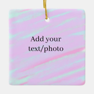 Adorno De Cerámica Rosa pastel verde agregar texto foto acuarela retr