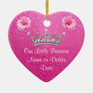 Adorno De Cerámica Rosa personalizado nuestro pequeño una princesa
