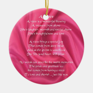 Adorno De Cerámica Rosa - poema de la sobrina