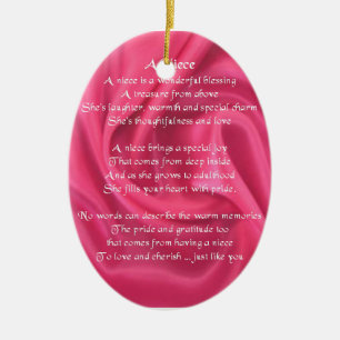 Adorno De Cerámica Rosa - poema de la sobrina