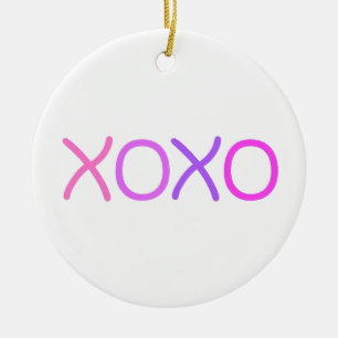 Adorno De Cerámica Rosa, púrpura y lavanda Xoxo encantador
