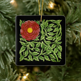 Adorno De Cerámica Rosa Roja De Morgan