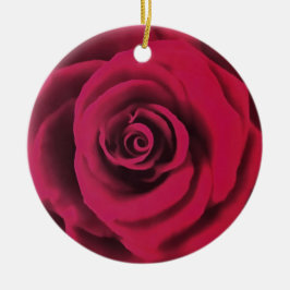 Adorno De Cerámica Rosa Roja grande