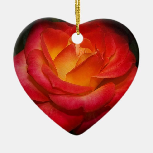 Adorno De Cerámica Rosa rojo ardiente (Frente)