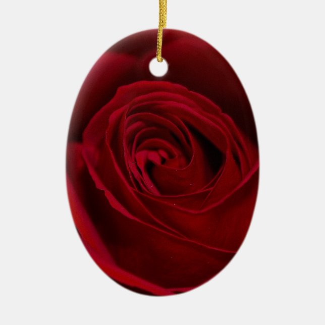 Adorno De Cerámica Rosa Rojo espléndido (Frente)