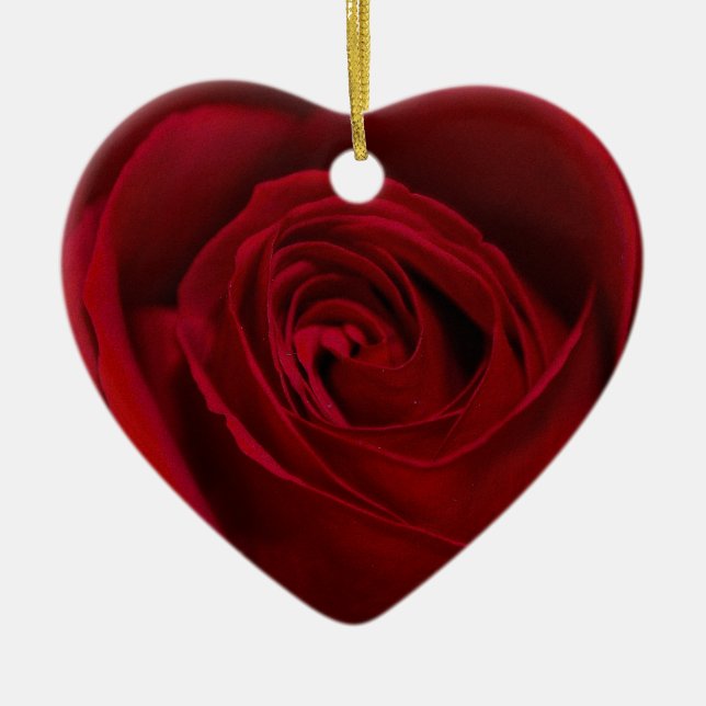 Adorno De Cerámica Rosa rojo magnífico (Frente)