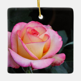 Adorno De Cerámica Rosa Rosa