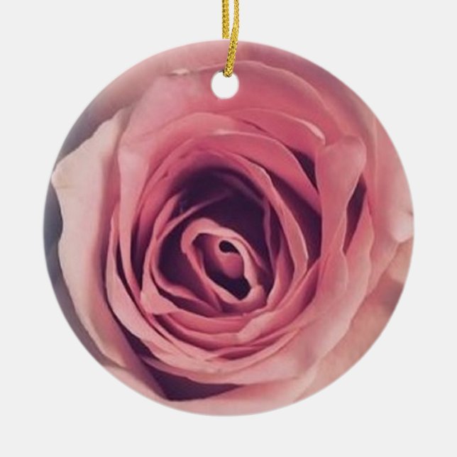 Adorno De Cerámica Rosa rosa (Frente)