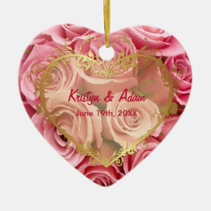 Adorno De Cerámica Rosa rosa elegante - Personalizar