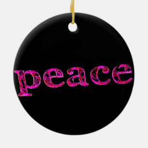 Adorno De Cerámica rosa sobre la paz negra