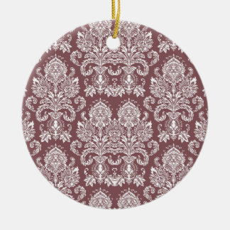Adorno De Cerámica Rosa Taupe Victorian Damask