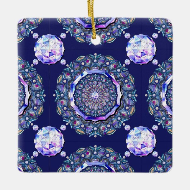 Adorno De Cerámica rosante azul (Anverso)