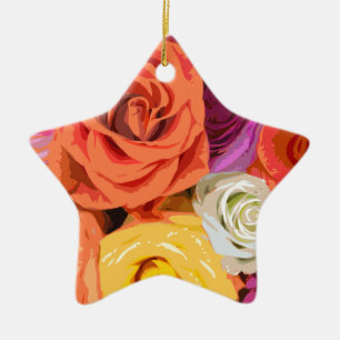 Adorno De Cerámica Rosas