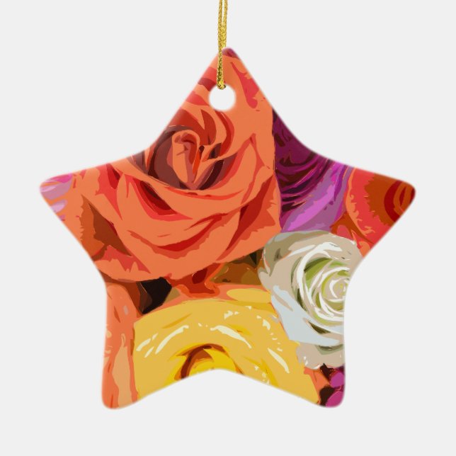 Adorno De Cerámica Rosas (Frente)