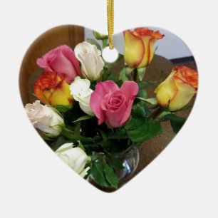 Adorno De Cerámica Rosas