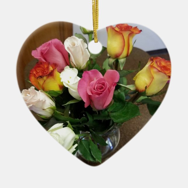 Adorno De Cerámica Rosas (Frente)