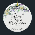 Adorno De Cerámica rosas amarillas de lavanda y eucalipto<br><div class="desc">Un diseño elegante y vintage con rosas amarillas, eucaliptos y lavanda pintadas en una romántica acuarela. Personalizable- Para empezar a cambiar el nombre, haga clic en "Personalizar esta plantilla" y edite la redacción en los cuadros de plantilla. Para acceder a las herramientas de edición más avanzadas, desplácese hasta "Haga clic...</div>