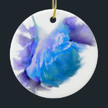 Adorno De Cerámica Rosas de acuarela azul floral azul<br><div class="desc">Sumérjase en el romanticismo y la elegancia de este rosa de color azul acuático. Cada diseño refleja la delicada belleza de los rosas,  bañados en serenos tonos azules con suaves toques de violeta.</div>