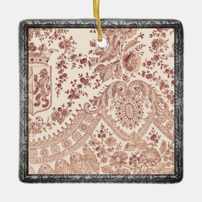 Adorno De Cerámica Rosas de encaje rosado (Anverso)