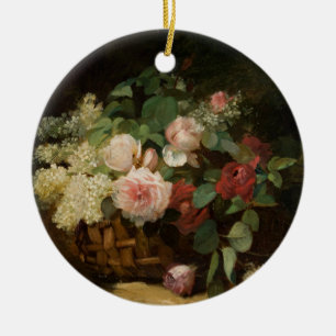 Adorno De Cerámica Rosas de época y Lilac por Dominique Hubert Rozier