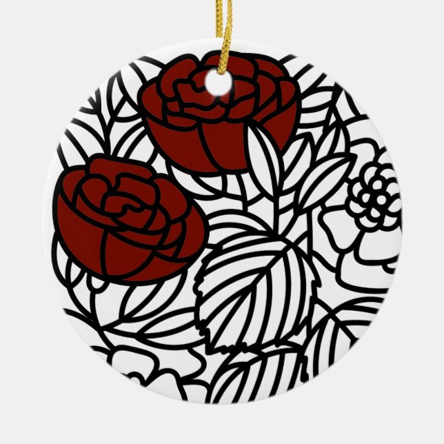 ADORNO DE CERÁMICA ROSAS DE JARDÍN ENCANTADOS (Frente)