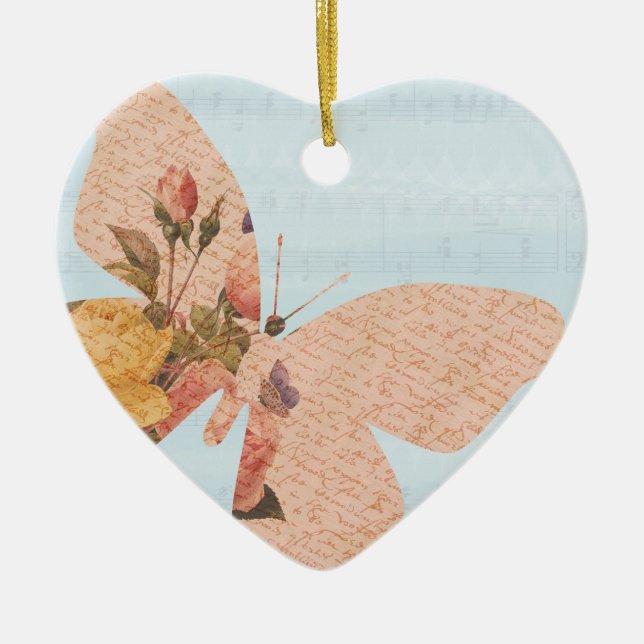 Adorno De Cerámica Rosas de la mariposa (Frente)