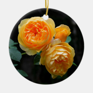 Adorno De Cerámica Rosas ingleses amarillos