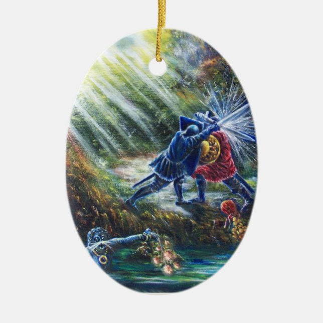 Adorno De Cerámica ROSAS olvidados luchan contra caballeros, dinero y (Frente)