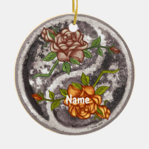 Adorno De Cerámica Rosas Retro Yin Yang