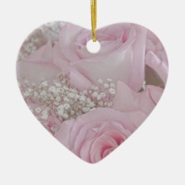 Adorno De Cerámica Rosas rosa blandas y aliento del bebé