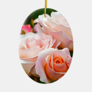 Adorno De Cerámica Rosas rosadas elegantes