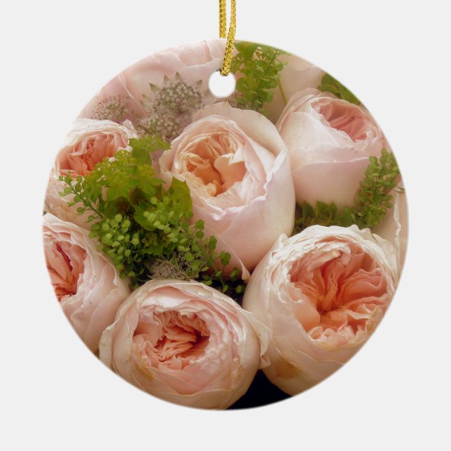 Adorno De Cerámica Rosas rosas preciosas (Frente)