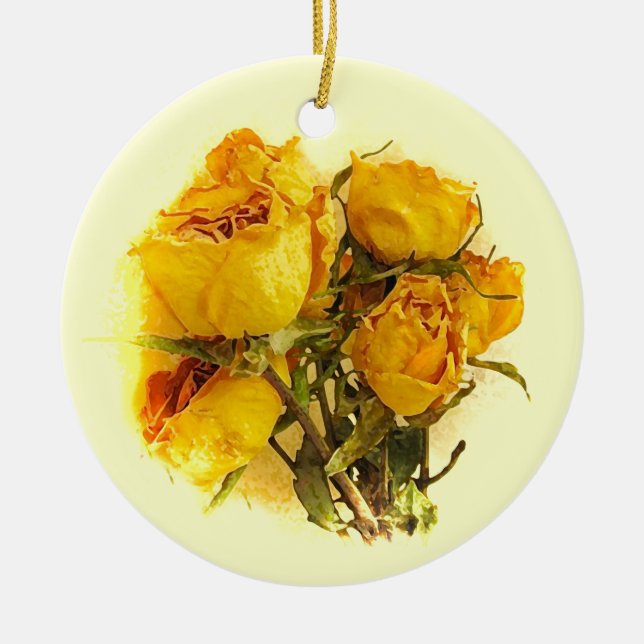 Adorno De Cerámica Rosas secos (Frente)