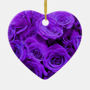 Adorno De Cerámica rosas violeta romántico violeta, ramo de rosa boni