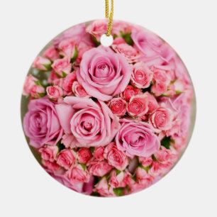 Adorno De Cerámica Rose Bouquet Flower