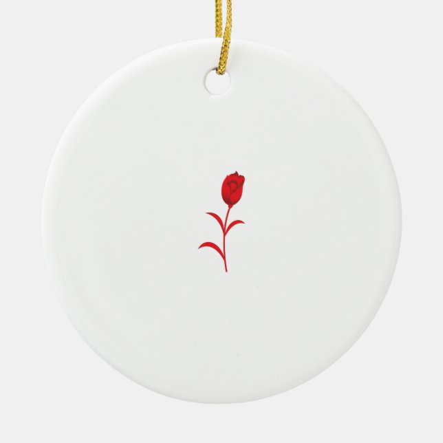 Adorno De Cerámica Rose Madder, Lava Red, floral Design (Frente)