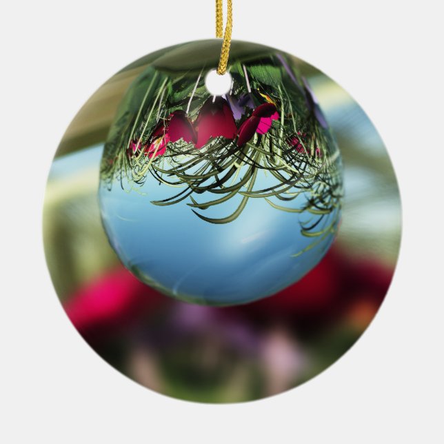 Adorno De Cerámica Roses on Raindrops Ornament (Frente)