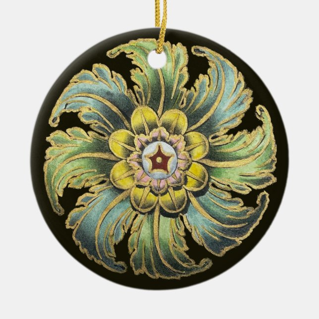 Adorno De Cerámica Rosette arquitectónico antiguo n.º 1 (Frente)