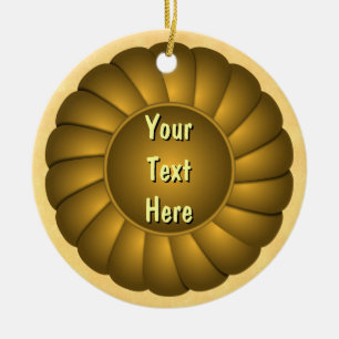 Adorno De Cerámica Rosette de cinta amarilla para personalizar