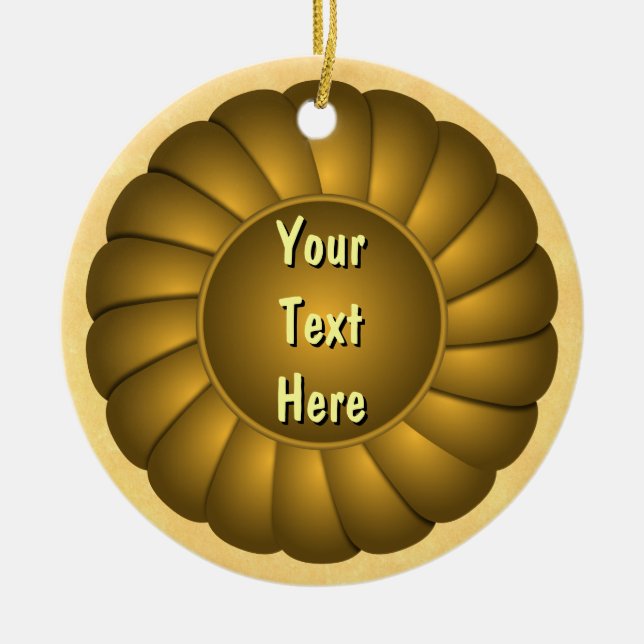 Adorno De Cerámica Rosette de cinta amarilla para personalizar (Frente)