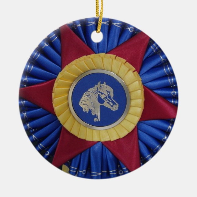 Adorno De Cerámica Rosette de espectáculos de caballos (Frente)