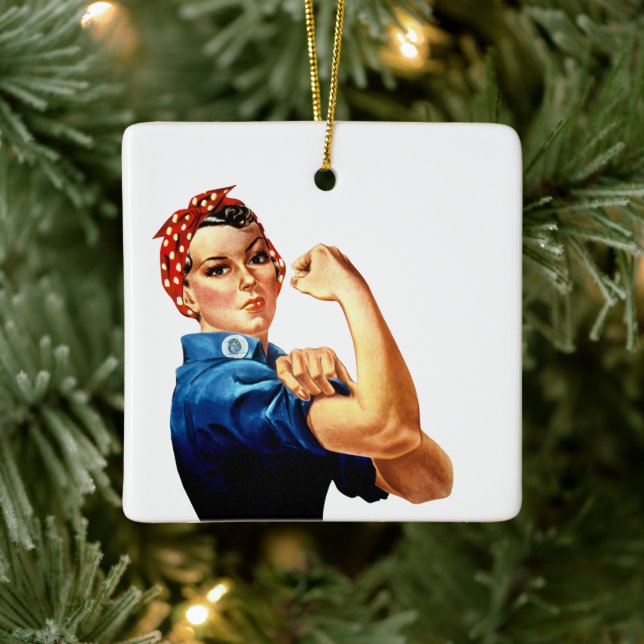 Adorno De Cerámica Rosie moderna el Riveter (Árbol)