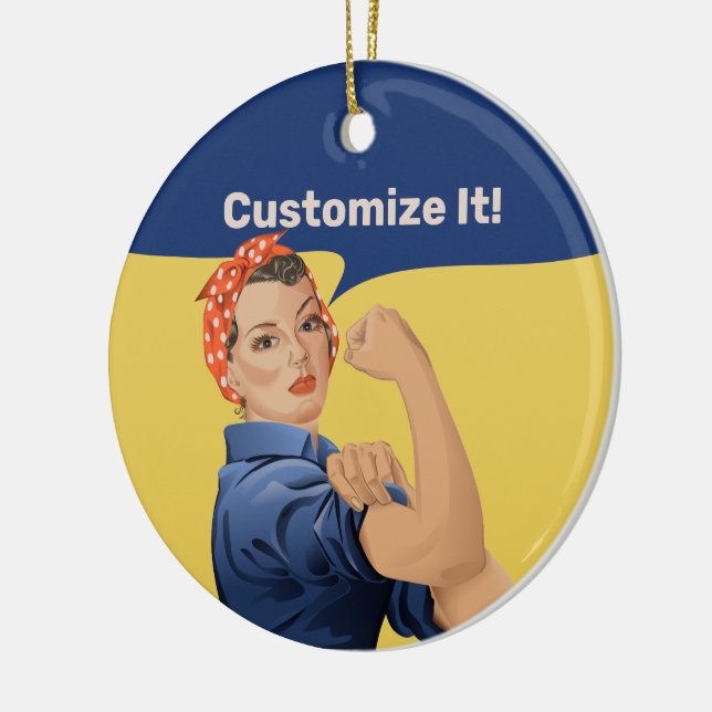 Adorno De Cerámica Rosie the Riveter (Izquierda)