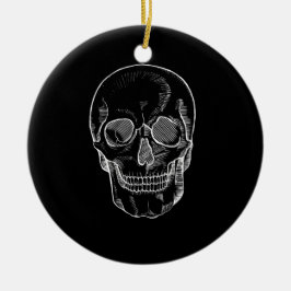 Adorno De Cerámica Rostro de esqueleto sobre una