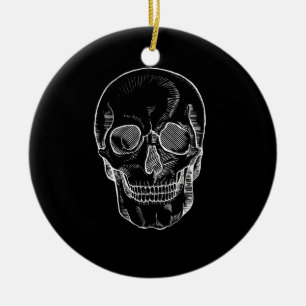 Adorno De Cerámica Rostro de esqueleto sobre una