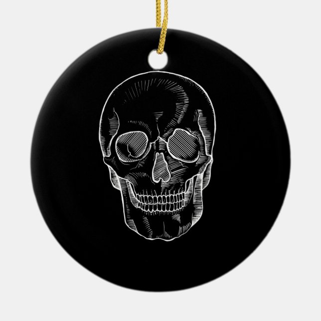 Adorno De Cerámica Rostro de esqueleto sobre una (Frente)