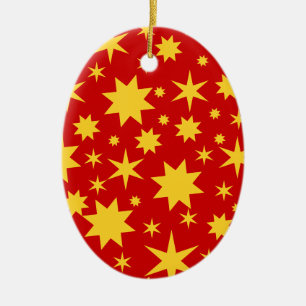 Adorno De Cerámica Rot und Gold