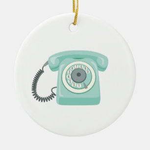 Adorno De Cerámica Rotary Telephone