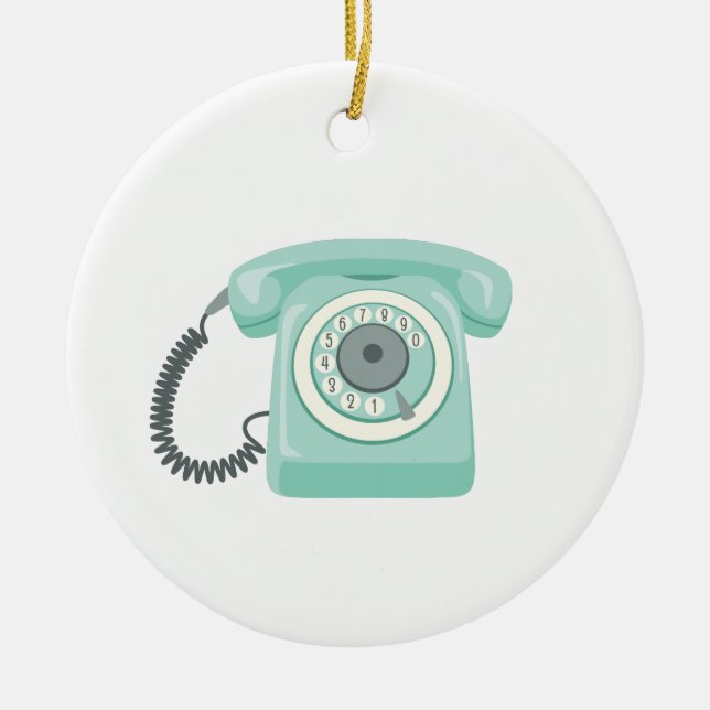 Adorno De Cerámica Rotary Telephone (Frente)